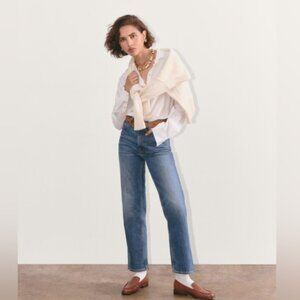 Everlane The High Rise Straight Jean in Medium Wash